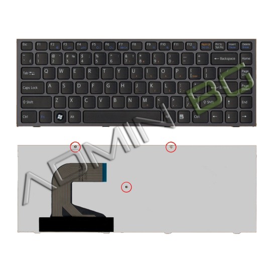 Πληκτρολόγιο Sony Vaio VPC-S Series, Μαύρο, US/UK ( +BG Print)