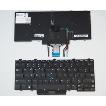 Πληκτρολόγιο Dell E5450 E7450 E5470 E7470, Μαύρο,με Pointing Stick με Backlit, US