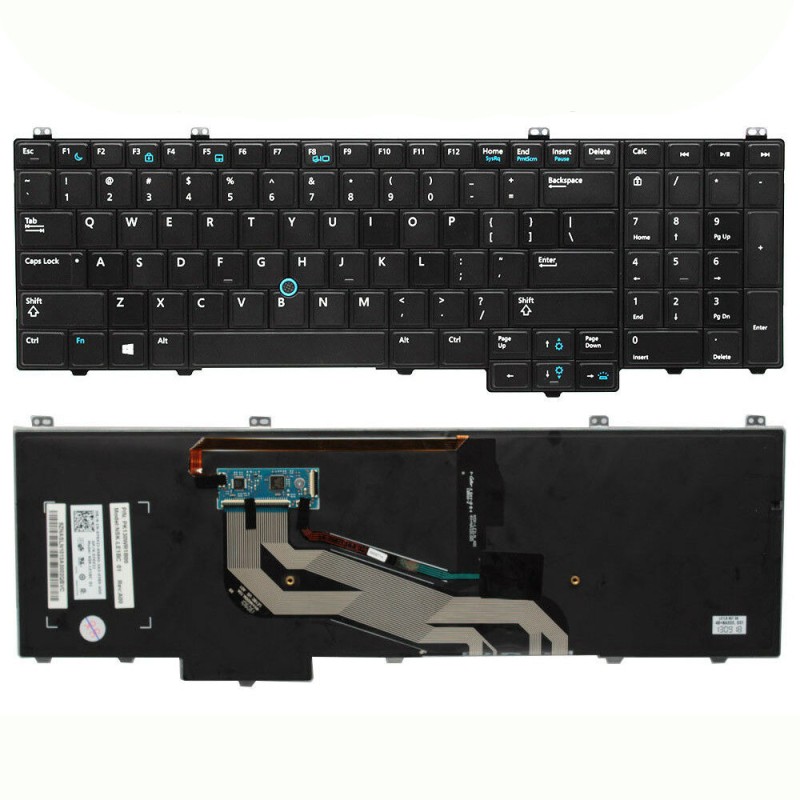 Πληκτρολόγιο Dell Latitude E5540, Μαύρο, με Pointing Stick με Backlit, US/UK