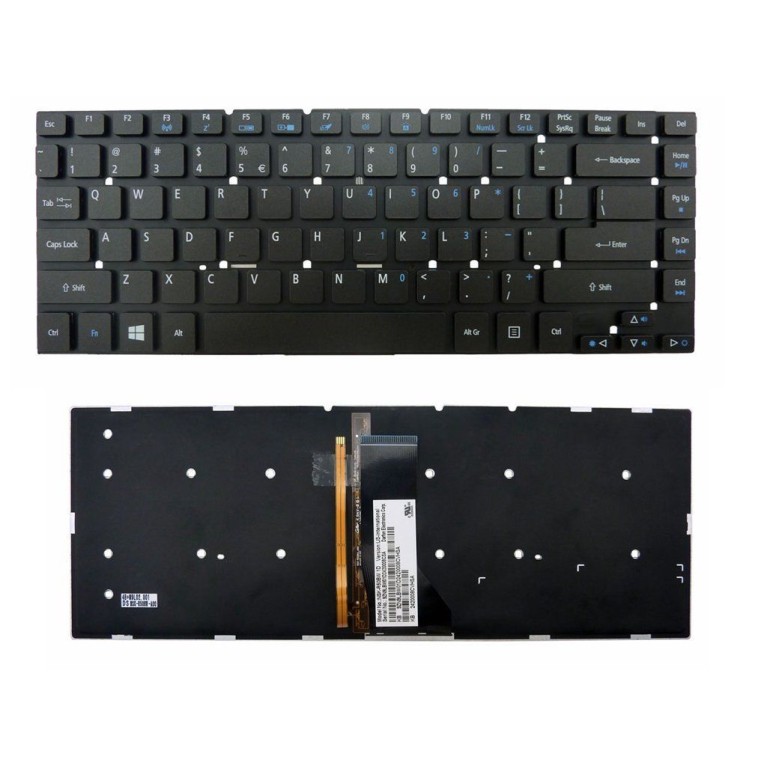 Πληκτρολόγιο Acer Aspire 3830 4830 E1-410 E5-411, Μαύρο με Backlit, US/UK