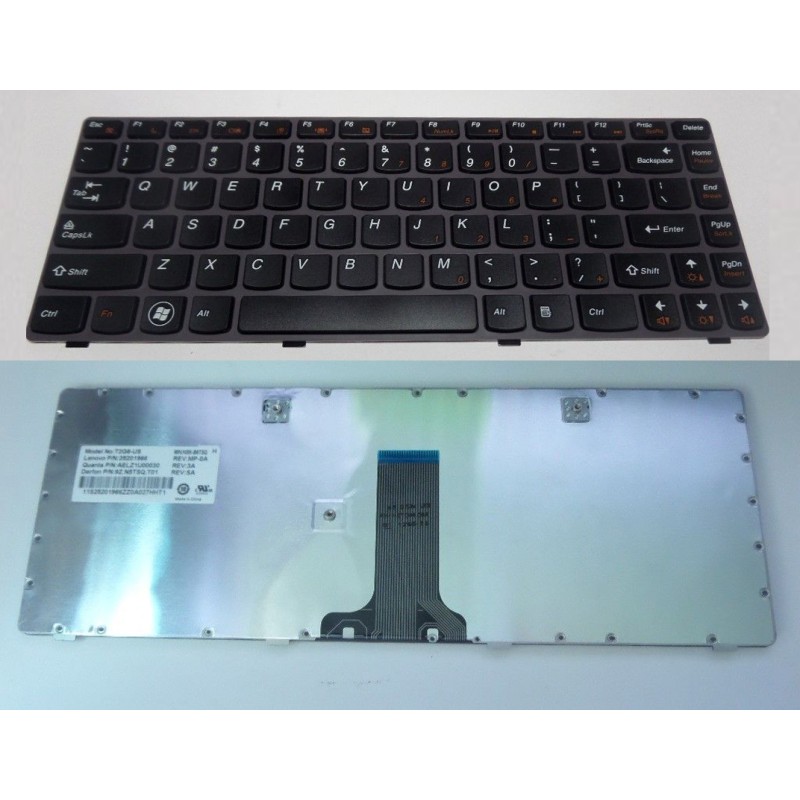 Πληκτρολόγιο Lenovo IdeaPad G480 G485 Z380 Z480 Z485, Γκρί, US/UK ( +BG Print)