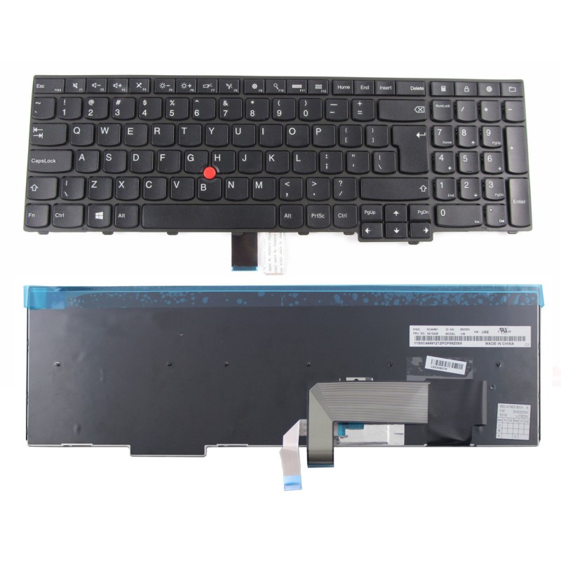 Πληκτρολόγιο Lenovo ThinkPad E531 E540 T540 T540p T560 W540, Μαύρο, 6 Βίδες, US/UK