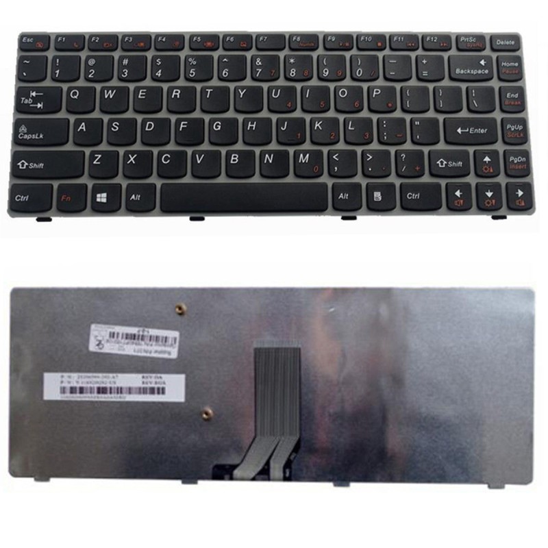 Πληκτρολόγιο Lenovo IdeaPad Y480, Γκρί, US/UK ( +BG Print)