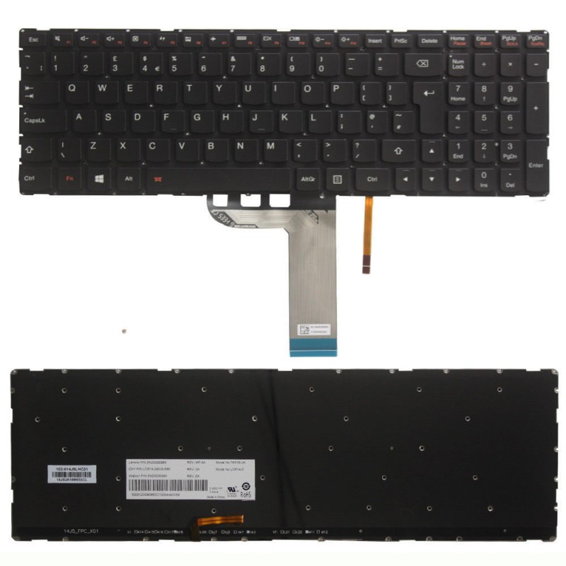 Πληκτρολόγιο Lenovo Yoga 500-15 500-15IBD 500-15IHW, Μαύρο με Backlit, UK