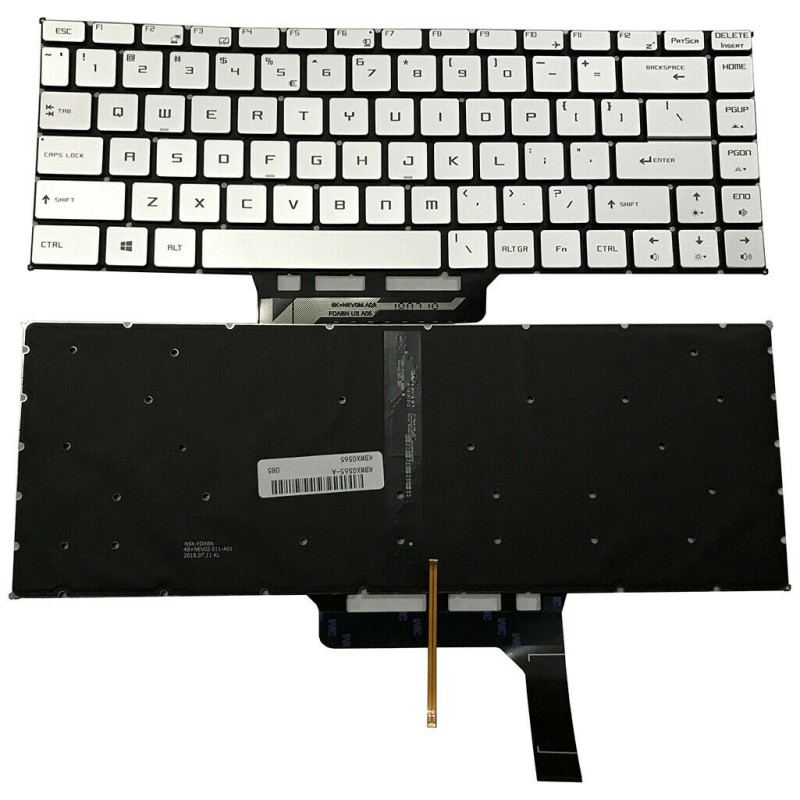 Πληκτρολόγιο MSI GS65 GS65 Stealth GS65VR MS-16Q2, Ασήμι με Backlit, US