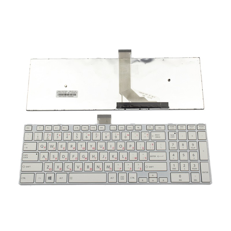 Πληκτρολόγιο Toshiba Satellite C50 C50-A C50D C55-A C55D C55T, άσπροa άσπροa, US/UK ( +BG Print)