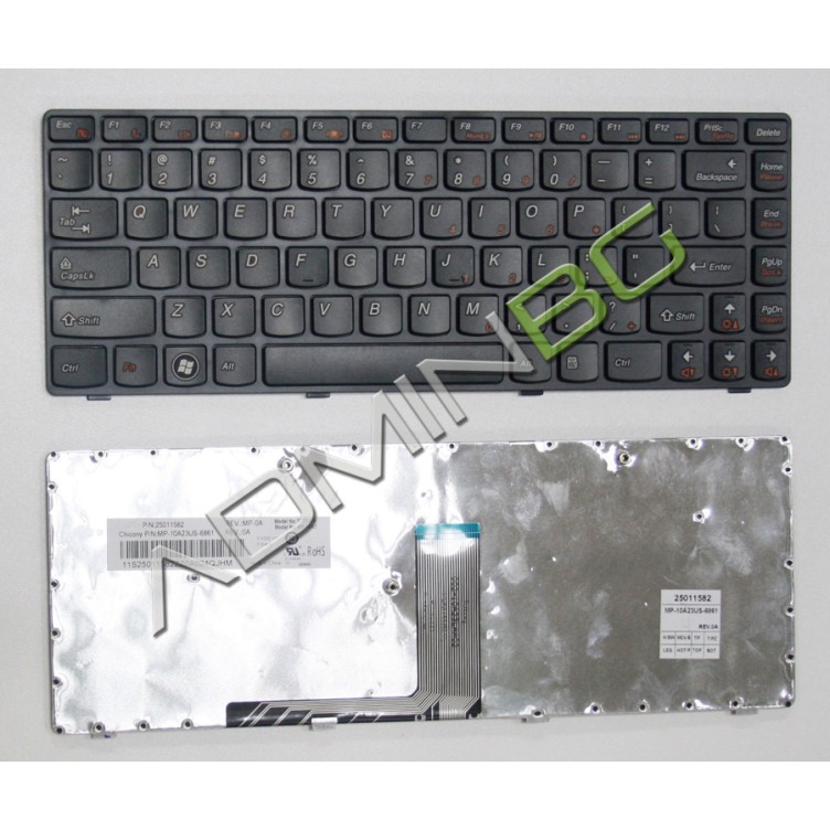 Πληκτρολόγιο Lenovo B470 G470 V470 Z470, Μαύρο, US/UK ( +BG Print)