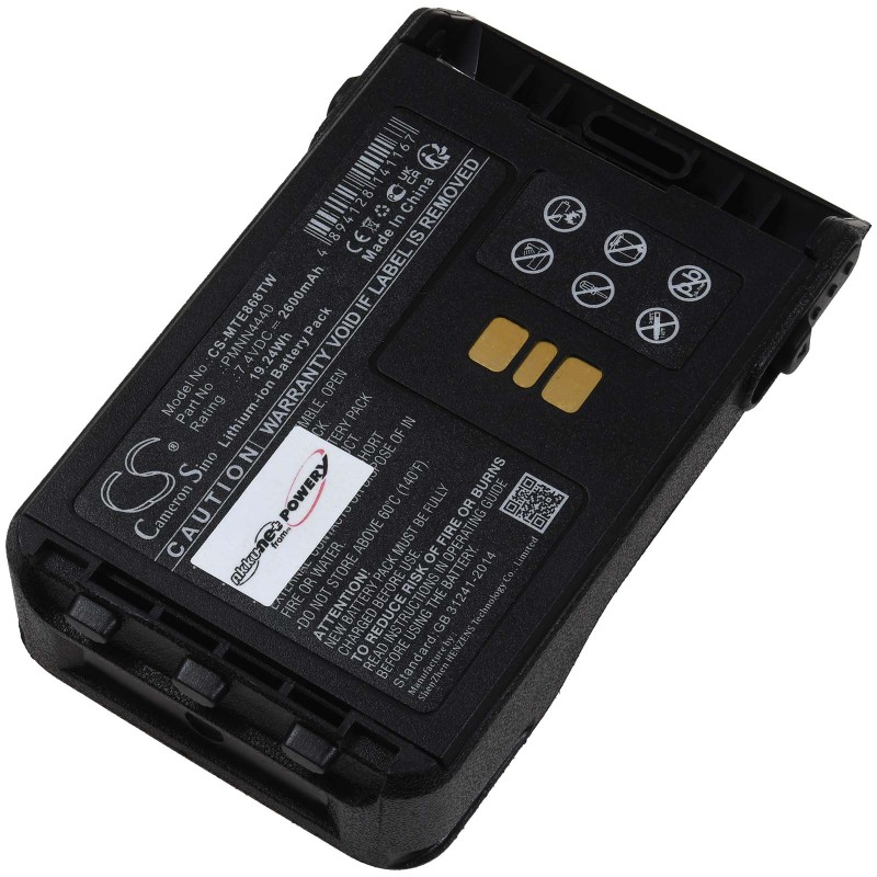 XXL rechargeable Μπαταρία για radio Motorola DP3000e XiR E8600 XiR P8600 type PMNN4440 2600mAh/19Wh