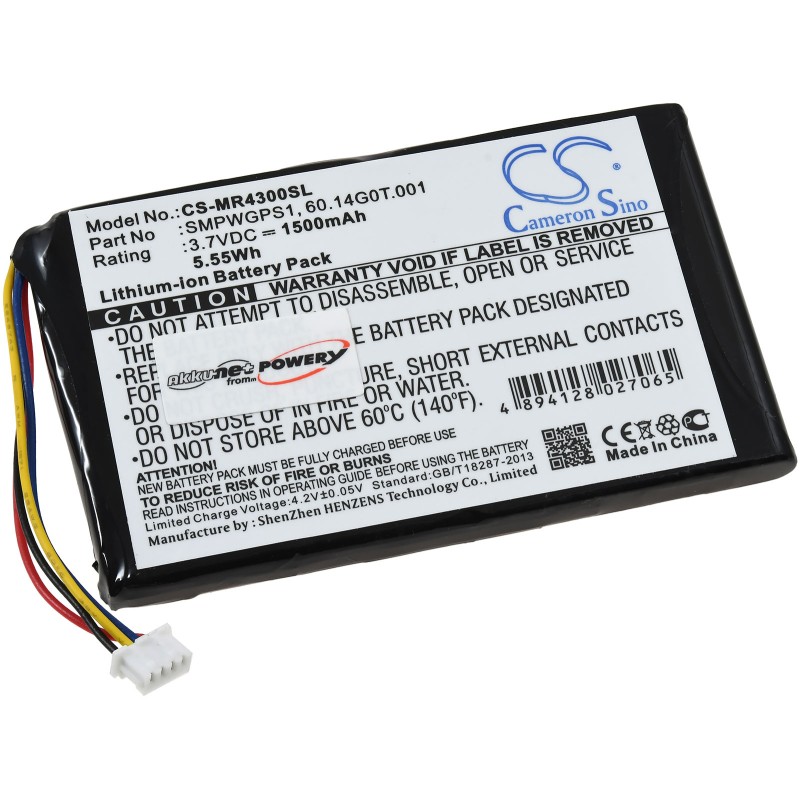 Μπαταρία για GPS, Navigation Magellan Maestro 4300, 4350, type SMPWGPS1 1500mAh/5,6Wh