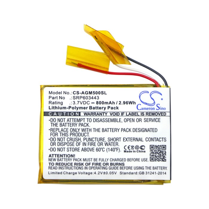 Μπαταρία ασύρματων ακουστικών Wireless Astro Gaming A50 / type SRP603443 3,7V 800mAh Li polymer (H9A50)