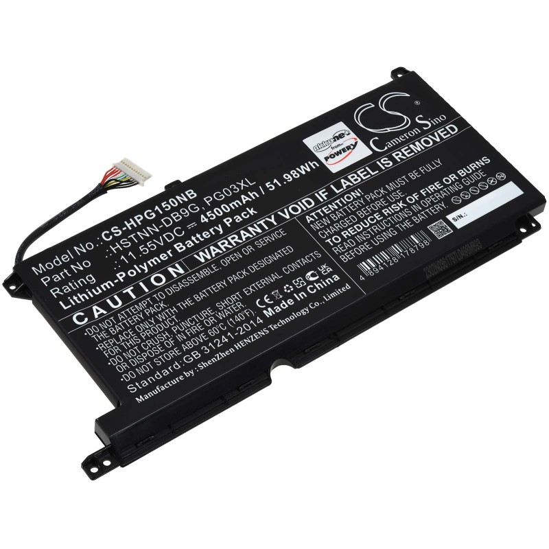 Μπαταρία για Laptop HP Pavilion Gaming 15/ Type HSTNN-DB9G / PG03XL(Please note the design!) 4500mAh/52Wh