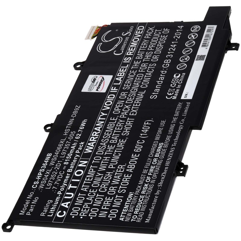 Μπαταρία για Laptop HP Spectre x360 14-ea0023dx x360 14-ea0002ni Type WS04XL 8150mAh/63Wh
