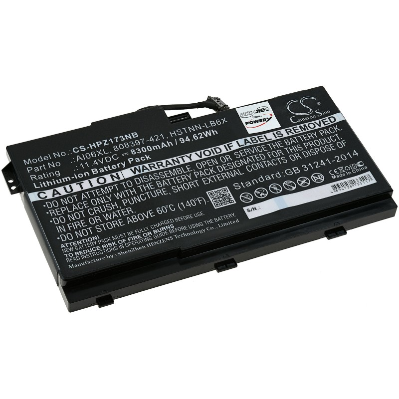 Μπαταρία για Laptop HP ZBook 17 G3 (TZV66eA), Type AI06XL and others. 8300mAh/94,6Wh