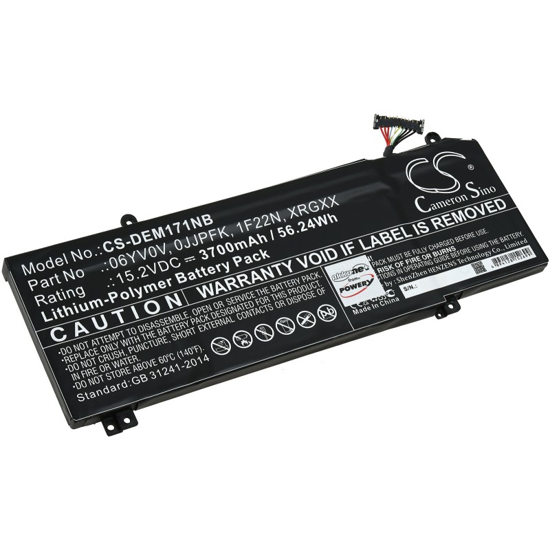 Μπαταρία για Laptop Dell Alienware M15 2018, G5 15 5590, G7 15 7590, battery type XRGXX and others. 3700mAh/56,2Wh