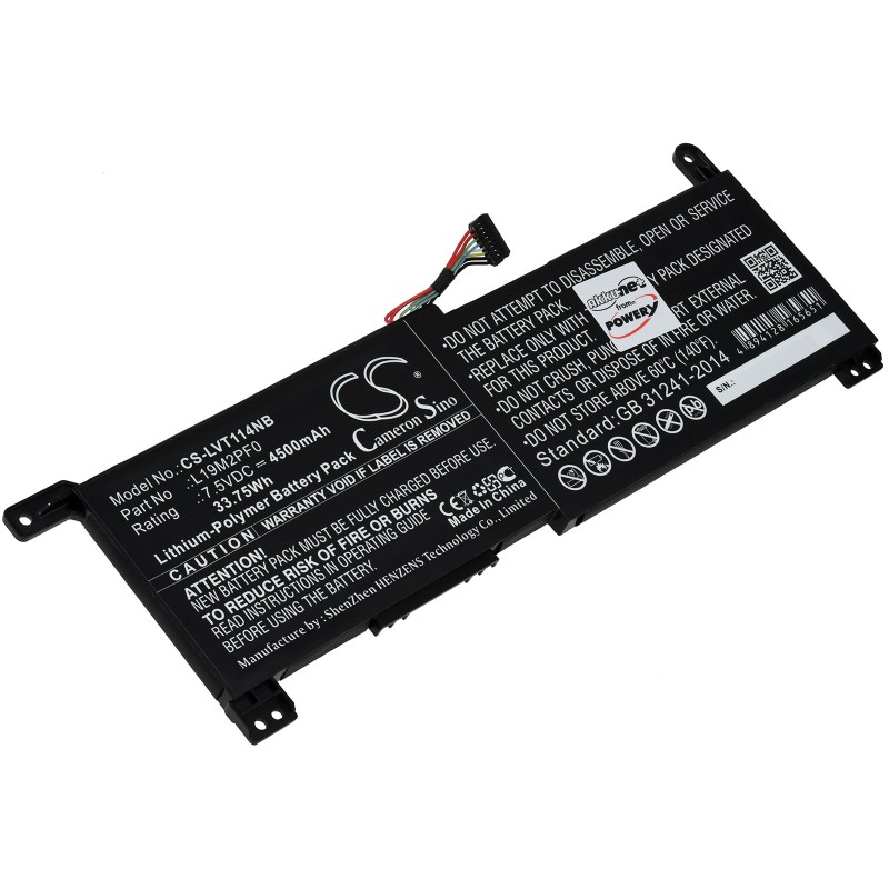 Μπαταρία για Laptop Lenovo Slim 1-11AST-05, IdeaPad 1-11ADA05(82GV), Type L19M2PF0 4500mAh/33,8Wh