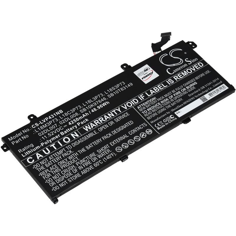 Μπαταρία για Laptop Lenovo ThinkPad T490, Type L18M3P73, Type SB10T83149 4250mAh/49,0Wh