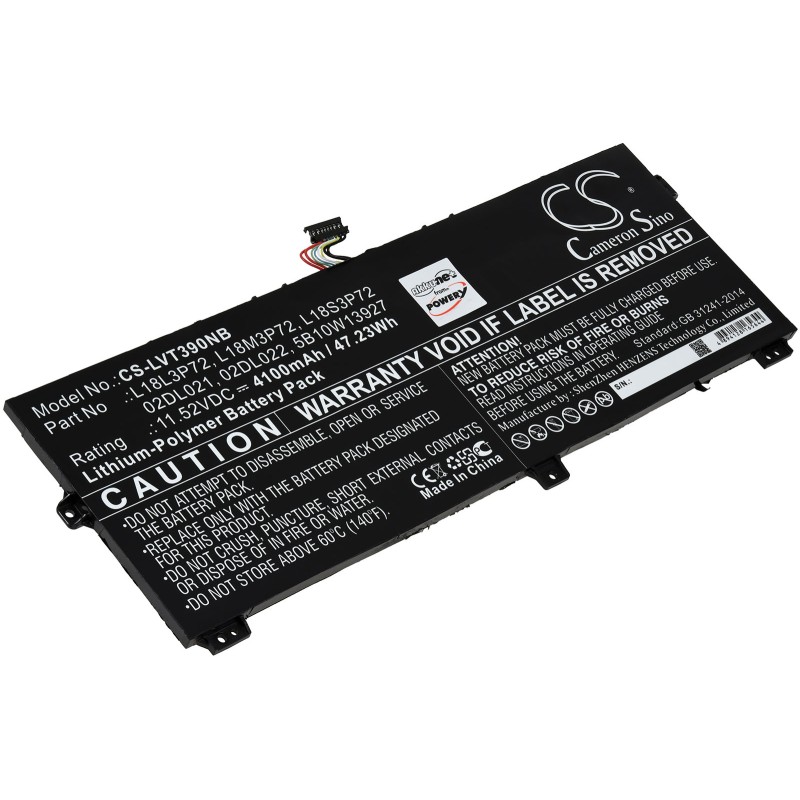 Μπαταρία για Laptop Lenovo ThinkPad X390 Yoga 20NQS05R00, Type L18L3P72 4100mAh/47,2Wh