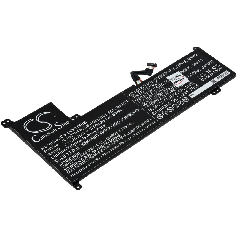 Μπαταρία για Laptop Lenovo V17-IIL(82GX), IdeaPad 3-17IML05 1WC007HAU, Type L19C3PF6 3700mAh/42Wh