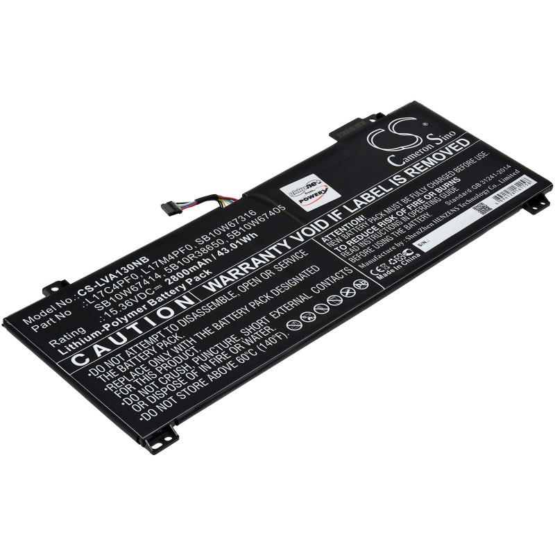 Μπαταρία για Laptop Lenovo xiaoxin Air 13, IdeaPad S530-13IWL, Type L17C4PF0 2800mAh/43Wh