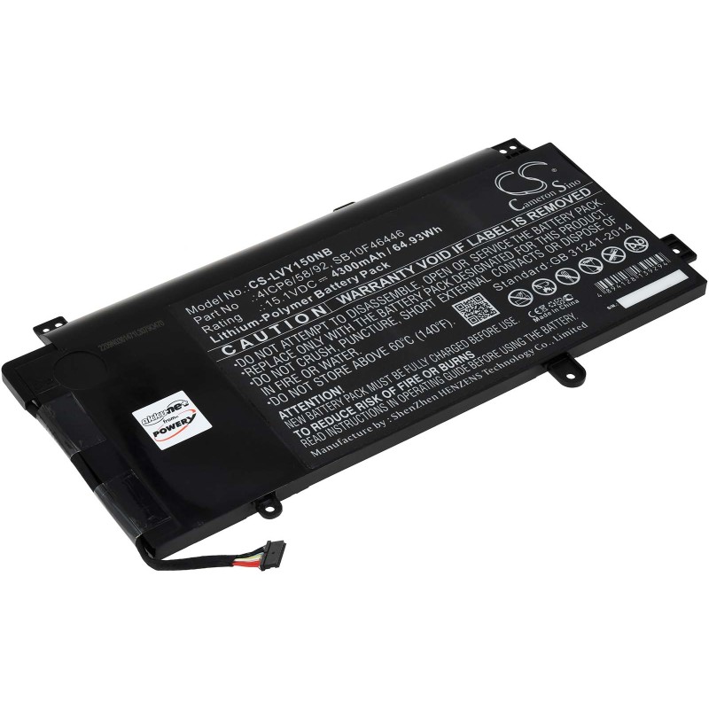 Μπαταρία για Lenovo Thinkpad Yoga 15 20DR, Type 00HW014 4300mAh/65Wh