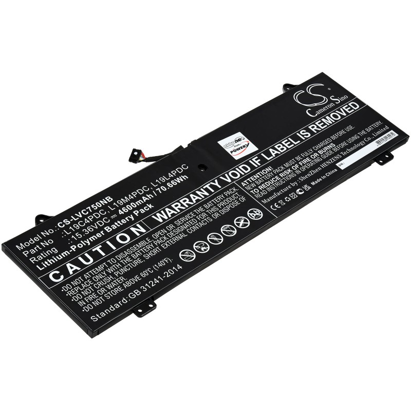 Μπαταρία για Laptop Lenovo Yoga C750-14ITL, Yoga 7 14, Type L19C4PDC 4600mAh/70,66Wh