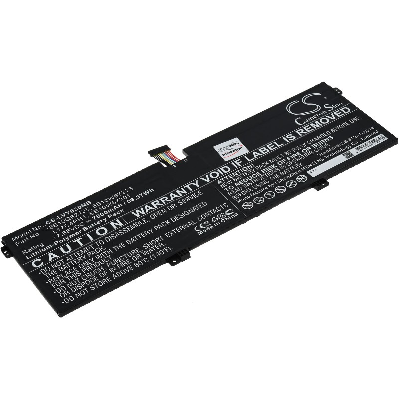 Μπαταρία για Laptop Lenovo Yoga 7 Pro, Yoga C930-13IKB, Type L17C4PH1 and others. 7600mAh/58,4Wh