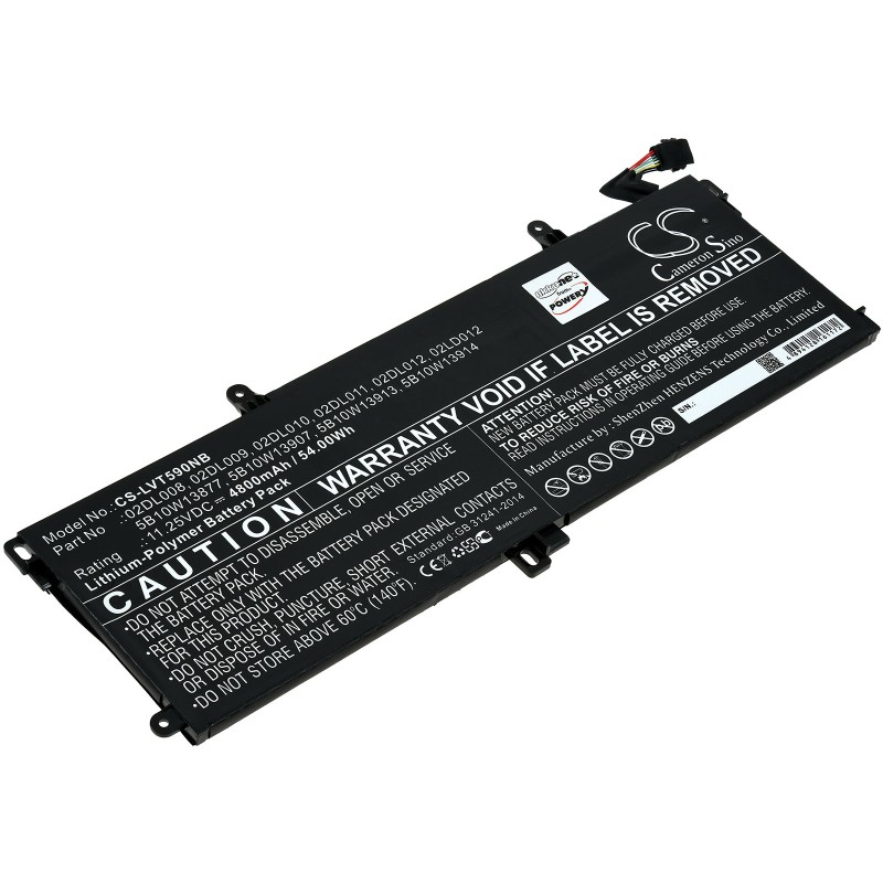 Μπαταρία για Laptop Lenovo ThinkPad T15 Gen 1, T590-204n4002vge, Type SB10K97646 and others. 4800mAh/54,0Wh