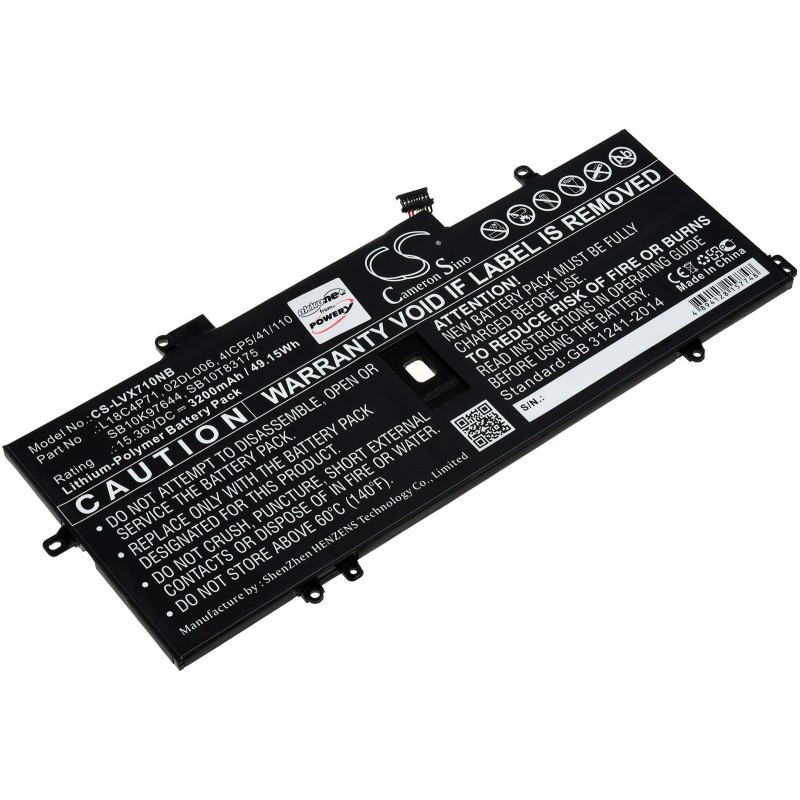 Μπαταρία για laptop Lenovo ThinkPad X1 Carbon 2019, 7th gen, type L18C4P71 and others (note battery type) 3200mAh/49,2Wh