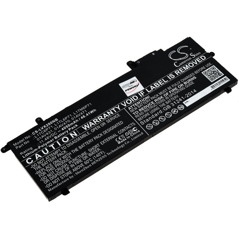 Μπαταρία για Laptop Lenovo ThinkPad X280, Type 01AV470 and others. 4050mAh/46,4Wh