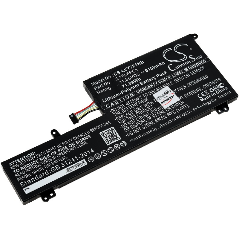 Μπαταρία για laptop Lenovo Yoga 720-15ikb 80x7, 720-15ikb 80x700brge, type L16L6PC1 and others 11,56V 6150mAh Li-Ion (N7Y7215)
