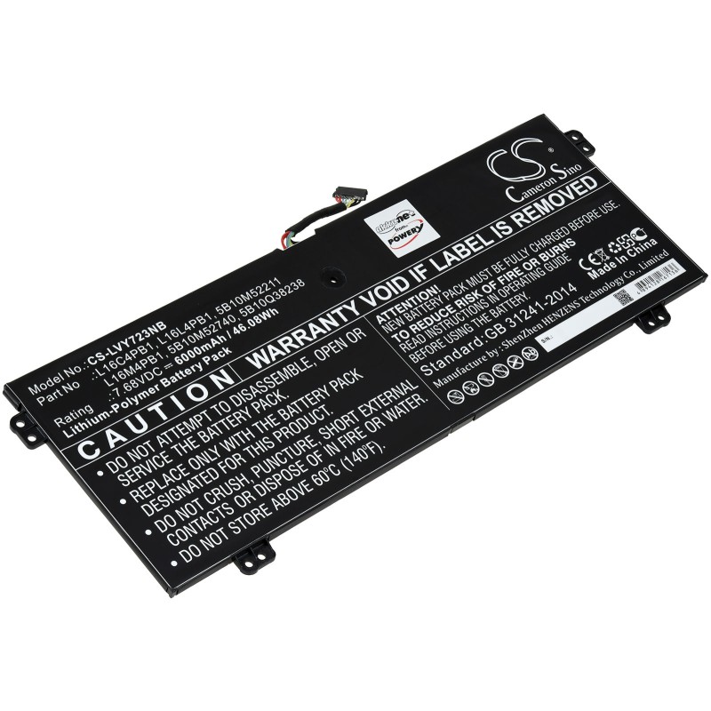 Μπαταρία για Lenovo Yoga 720-13IKB 80X6001RGE, 720-13IKB 81CT0018MZ, type L16L4PB1 and others. 6000mAh/46,5Wh