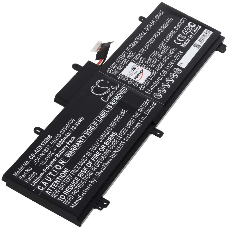 Μπαταρία για Laptop Asus ROG Zephyrus M GX502, GA502, Type C41N1837 4800mAh/73,9Wh