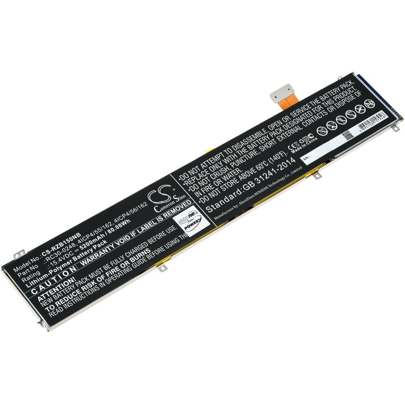 Μπαταρία για gaming laptop Razer Blade 15 2018, Blade 15 GTX 1060, type RC30-0248 and others. 5200mAh/80,1Wh