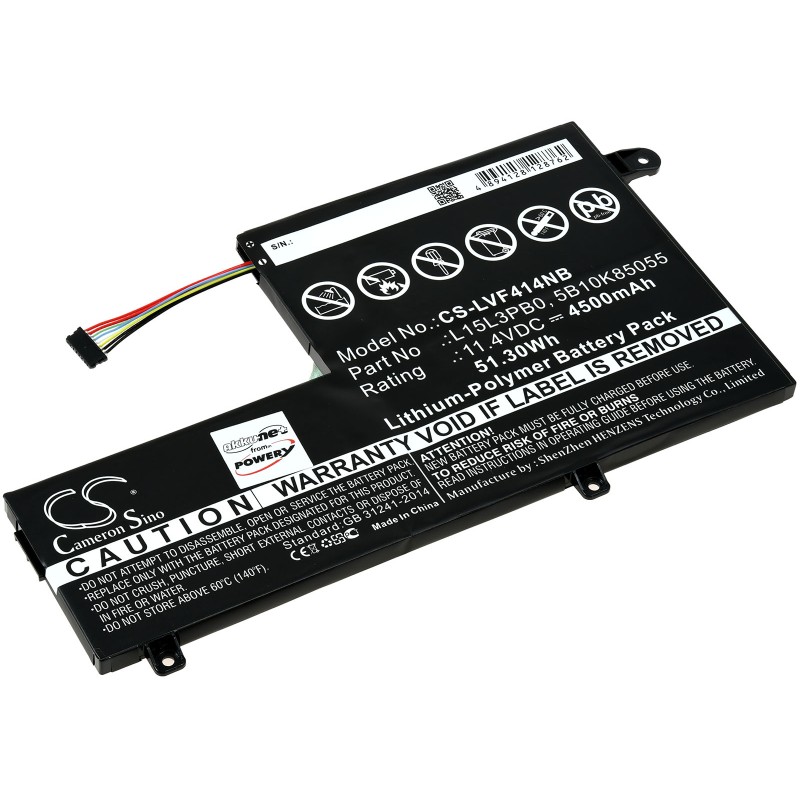 Μπαταρία για Laptop Lenovo Flex 4 1470, Flex 5 1570, Type L15L3PB0 and others. 4500mAh/51,3Wh
