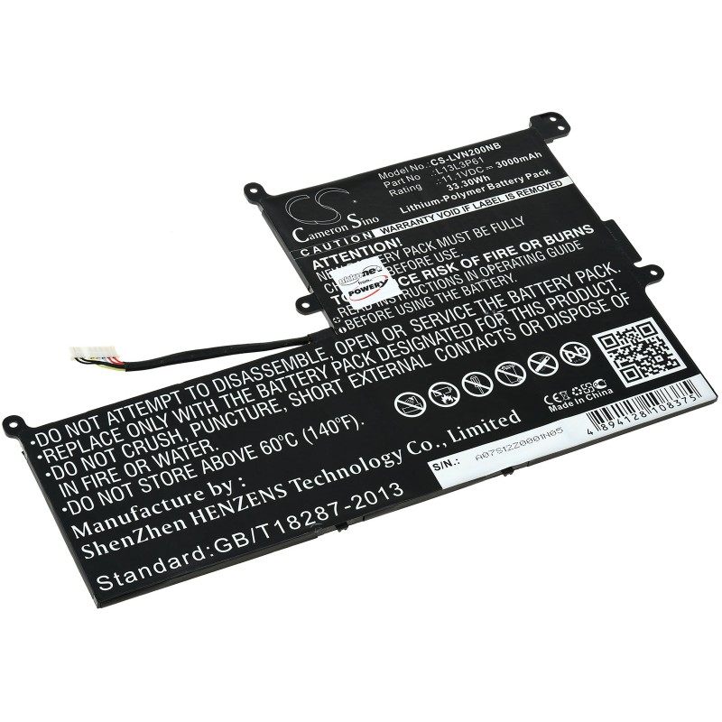 Μπαταρία για Laptop Lenovo Chromebook N20, Chromebook N20p, Type L13L3P61 and others. 3000mAh/33,3Wh