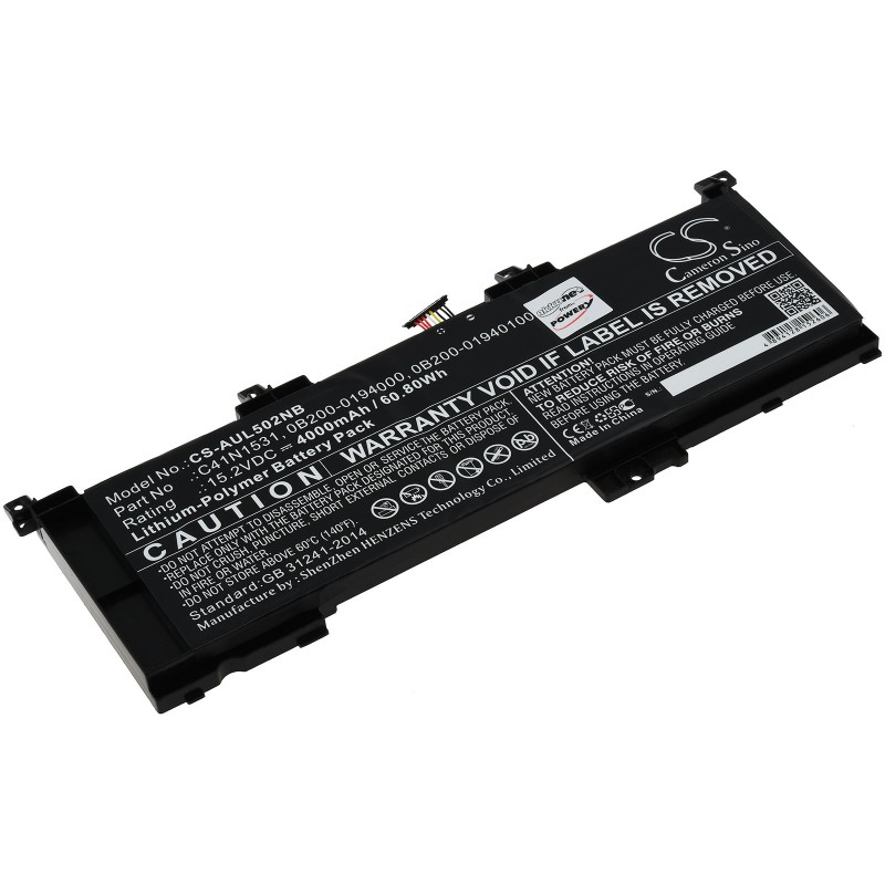 Μπαταρία για gaming laptop Asus ROG STRIX GL502VS-FY333T, type C41N1531 etc. 4000mAh/60,8Wh