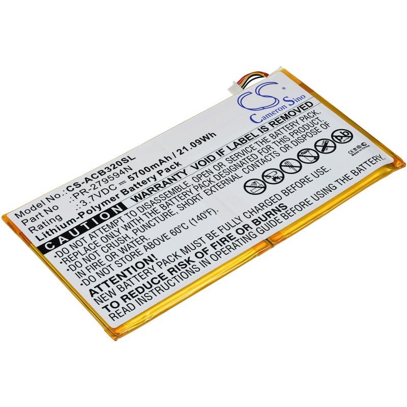 Μπαταρία για tablet Acer Iconia One 10 B3-A20, Iconia One 10 B3-A30, type KT.0020H.002 (5-pin connector) 5700mAh/21,1Wh