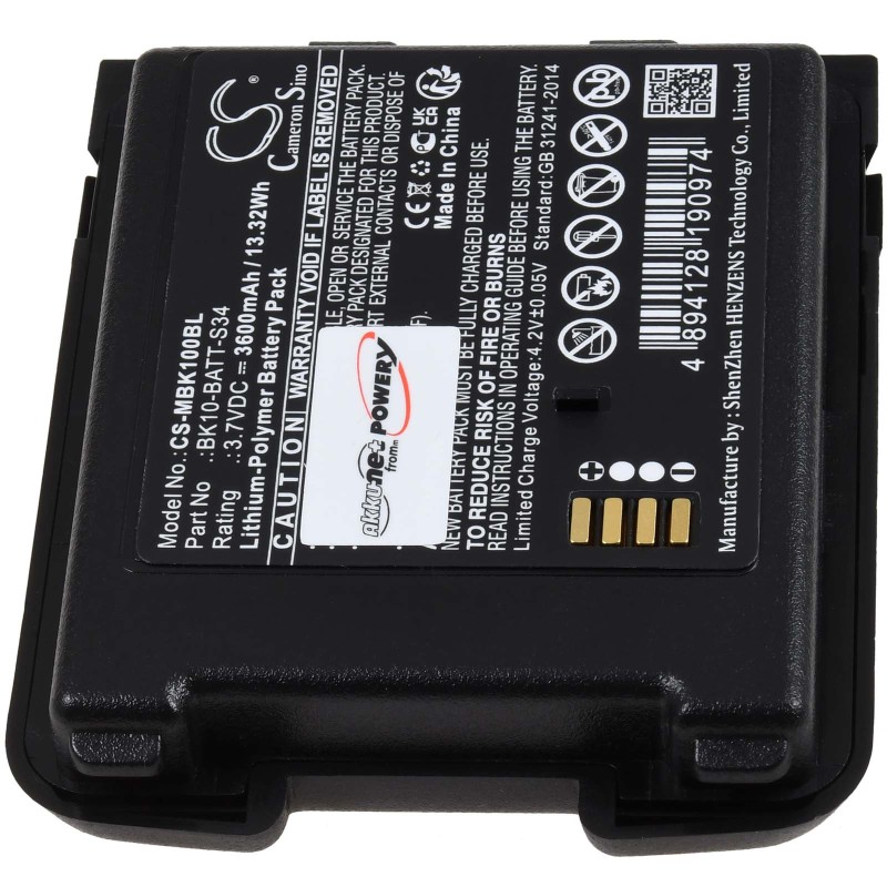 Μπαταρία για barcode scanner M3 Mobile BK10 type BK10-BATT-S34 3600mAh/13Wh