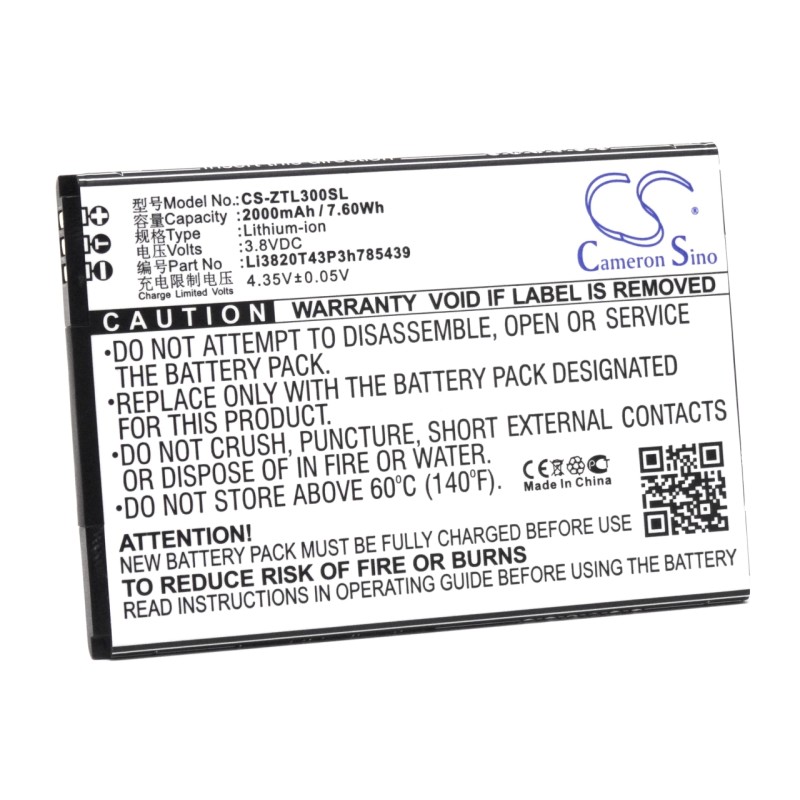 Μπαταρία smartphone ZTE Blade L3 / type Li3820T43P3h785439 3,8V 2000mAh Li-ion (P9BL3)