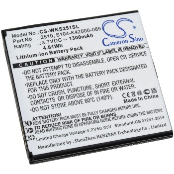 Μπαταρία για mobile phone, smartphone Wiko Sunny 2, V2510, type S104-K42000-065 1300mAh/4,8Wh