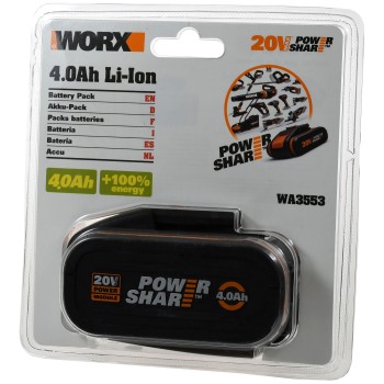 WORX WA3664 20V 4.0Ah Li-Ion battery 4000mAh/80Wh