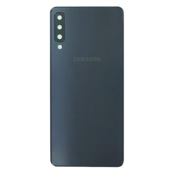Samsung A750F - Battery cover + Adhesive + Camera Lens Black OEM