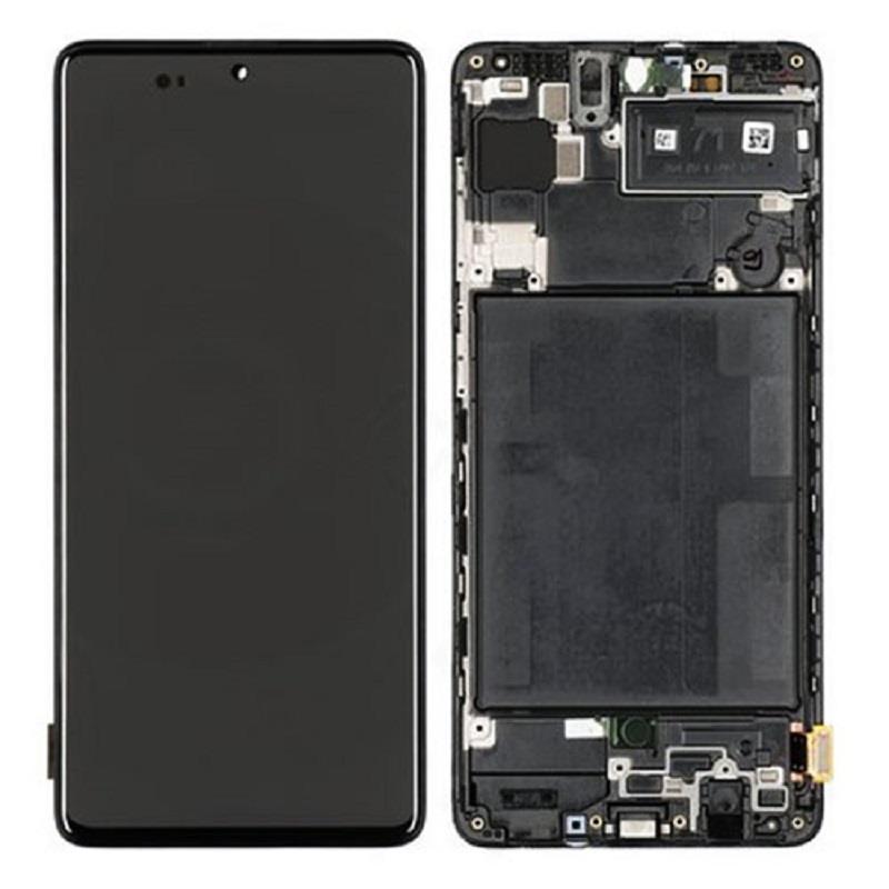 Samsung A715F Galaxy A71 - LCD Touch Black with Frame Original GH82-22152A/22248A Service Pack