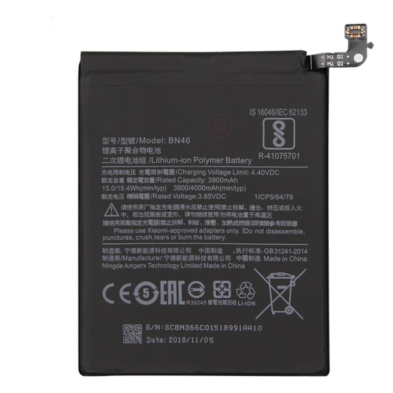 Xiaomi Redmi Note 6/7/8/8T - Battery Li-Ion 4000mAh BN46 OEM Bulk