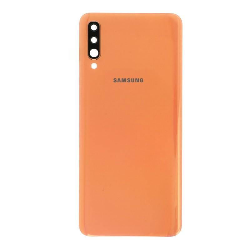 SAMSUNG A705F Galaxy A70 - Battery cover + Adhesive + Camera Lens Orange Original SAMSUNG A705F Galaxy A70 - Battery cover + Adhesive + Camera Lens Orange Original