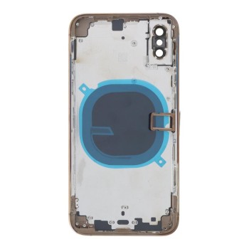 Apple iPhone XS - Back battery door cover middle frame housing with small parts Gold HQ OEM with Logo Apple iPhone XS - Back battery door cover middle frame housing with small parts Gold HQ OEM with Logo