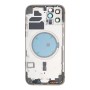 Apple iPhone 12 Pro - Back battery door cover middle frame housing with small parts White OEM with Logo