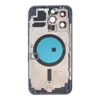Apple iPhone 13 Pro - Back battery door cover middle frame housing with small parts Blue OEM with Logo Apple iPhone 13 Pro - Back battery door cover middle frame housing with small parts Blue OEM with Logo