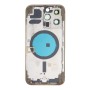 Apple iPhone 13 Pro - Back battery door cover middle frame housing with small parts Gold OEM with Logo