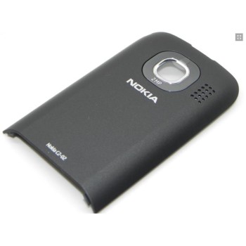 NOKIA C2-02 - Battery cover Chrome Black Original